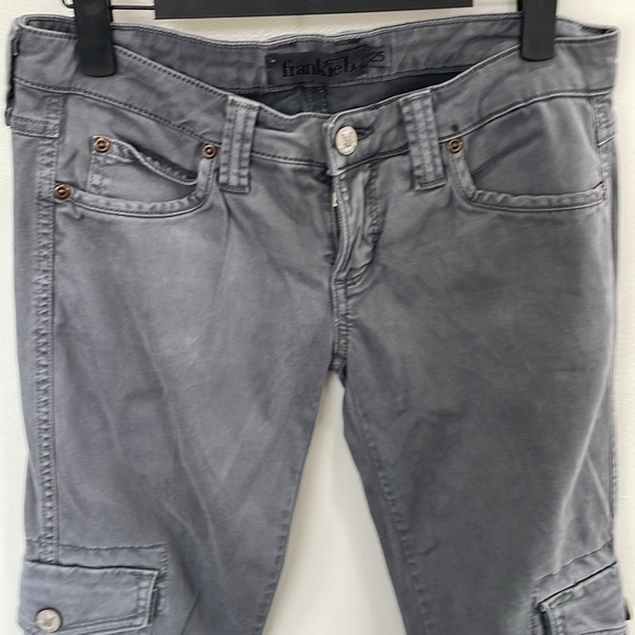 Vintage Frankie B. low rise 90’s Y2K gray cargo casual zipper leg pants size 25 - Picture 3 of 13